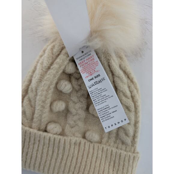 Topshop Cuffed Pom Beanie Hat - Picture 3 of 4
